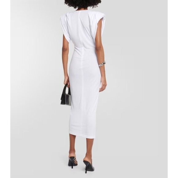 WARDROBE.NYC Sheath Dress iin White Large New Womens Jersey Midi - Picture 2 of 15